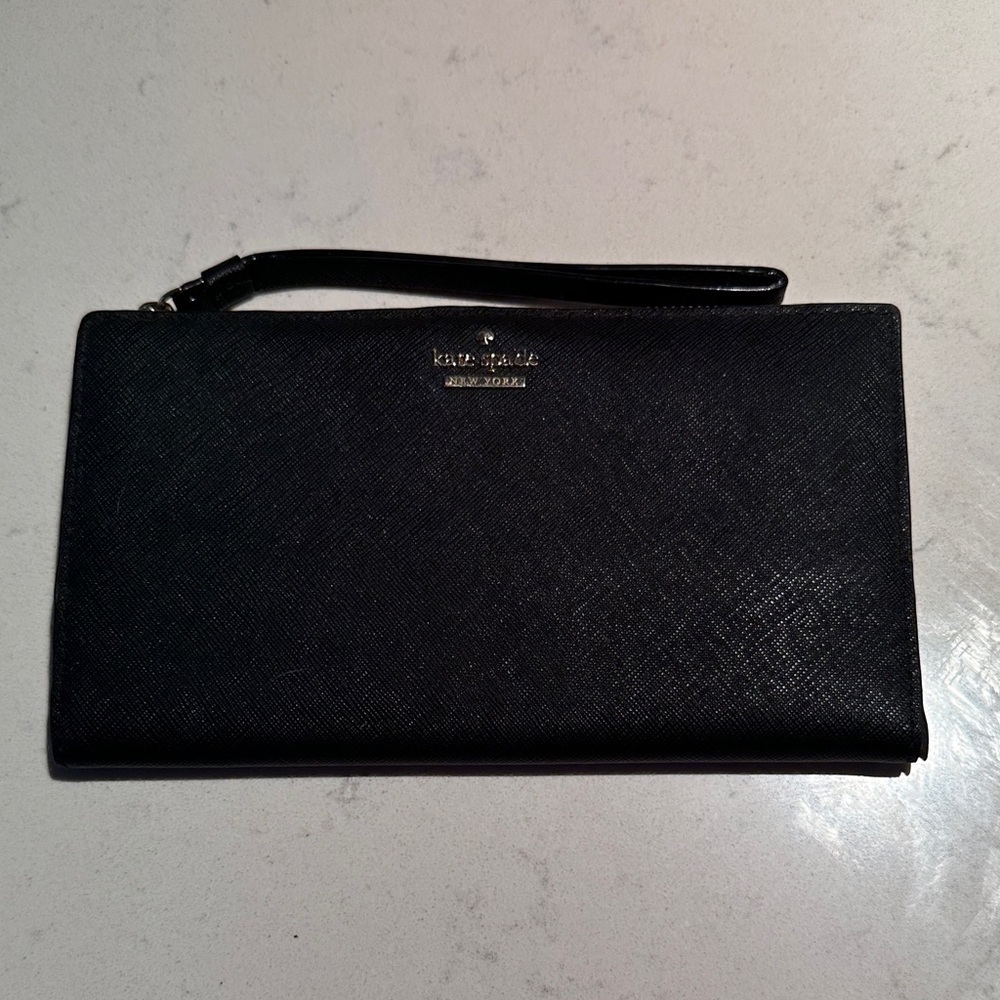 Kate Spade Black Clutch with Wrist Strap